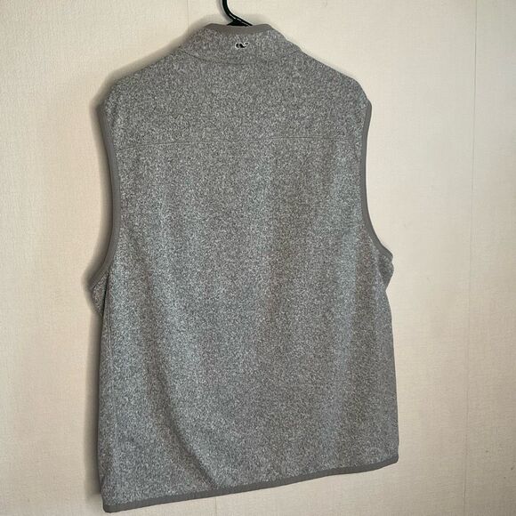 Vineyard Vines Harbor Fleece Full Zip Vest Mens XL Gray Heather‎ Preppy Outdoors - Picture 6 of 7